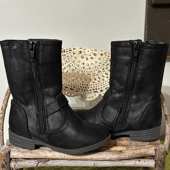 MIA EUC TODDLER SZ 8 BLACK BOOTS WITH RAINBOW ZIPPER - Picture 7 of 15